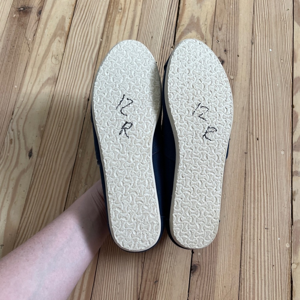 TOMS Navy Blue Canvas Alpargata Slip On Loafer Elephant Print Lining Womens 7.5 - Picture 6 of 8
